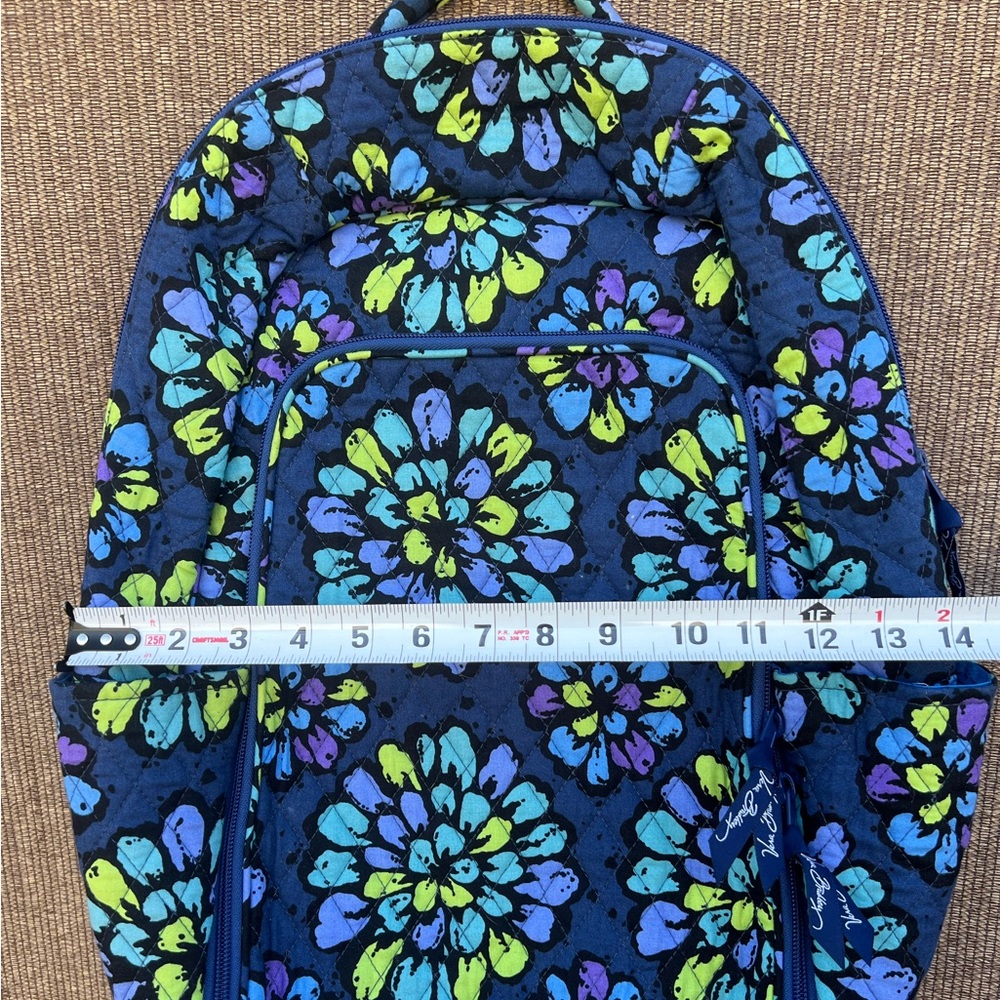 Vera Bradley Campus Laptop Backpack Indigo Pop - Picture 7 of 11